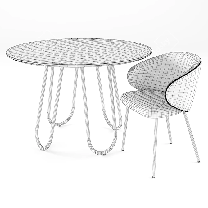 Modern Connubia STULLE Table with TUKA Dining Chair 3D model image 7