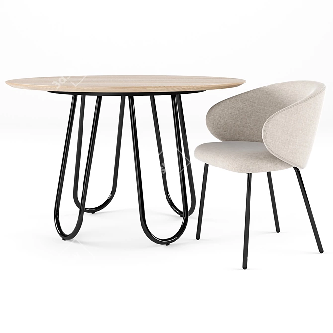 Modern Connubia STULLE Table with TUKA Dining Chair 3D model image 8