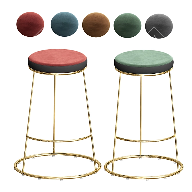 Foldable Bar Stools: Convenient Seating Solution 3D model image 1