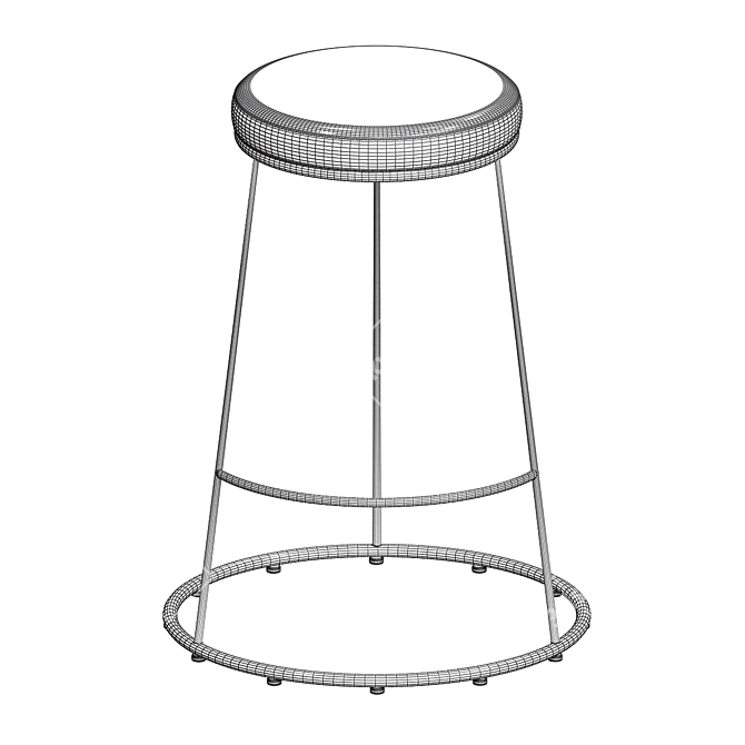 Foldable Bar Stools: Convenient Seating Solution 3D model image 4