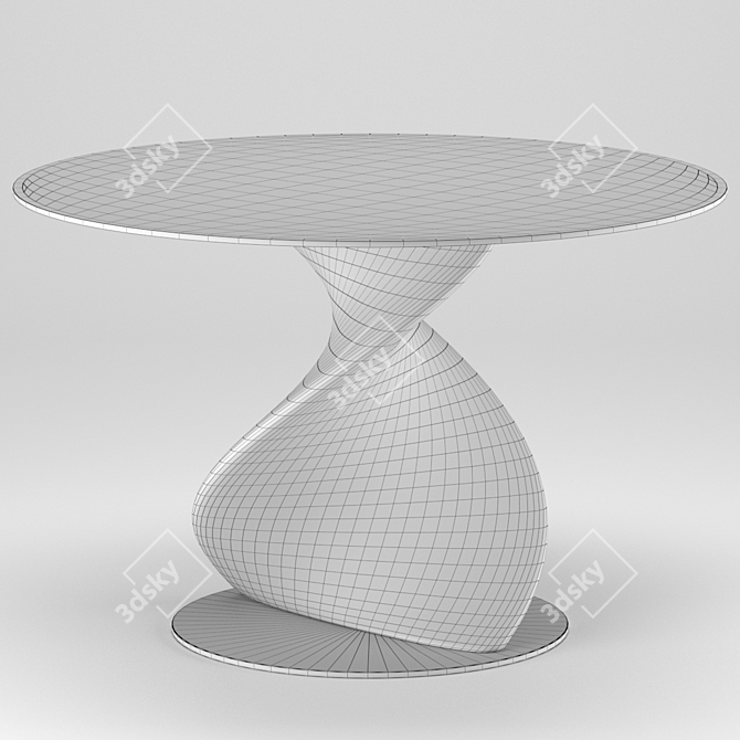 Modern Transparent Walnut Dining Table 3D model image 2