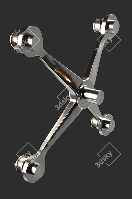 Glass Spider: Secure Glass Mount Solution 3D model image 1