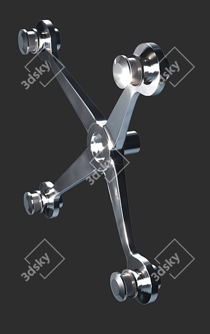 Glass Spider: Secure Glass Mount Solution 3D model image 2