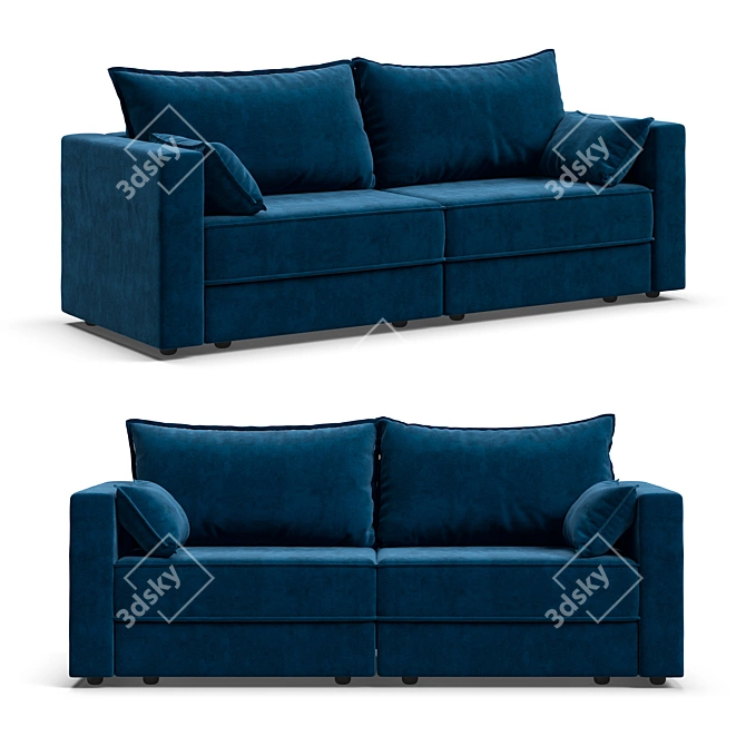 Elegant 2 + 4 Seater Sofa 3D model image 1