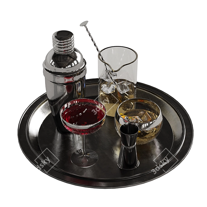 Stylish Cocktail Set for Mixologists 3D model image 4