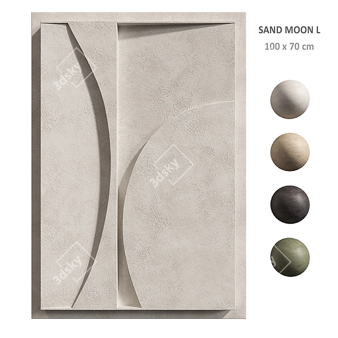 Title: Luminous Relief Moon Art 3D model image 1