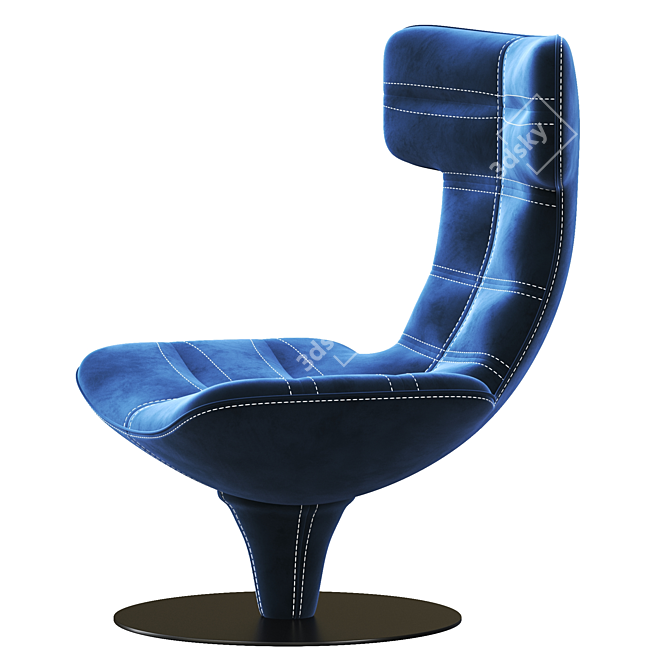 Harley Revolving Armchair: Modern 2015 Design 3D model image 3