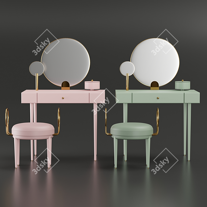 Elegant Rose Sélavy Vanity: A Perfect Addition 3D model image 2