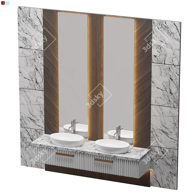 3Dmax & OBJ Bathroom Set 3D model image 3