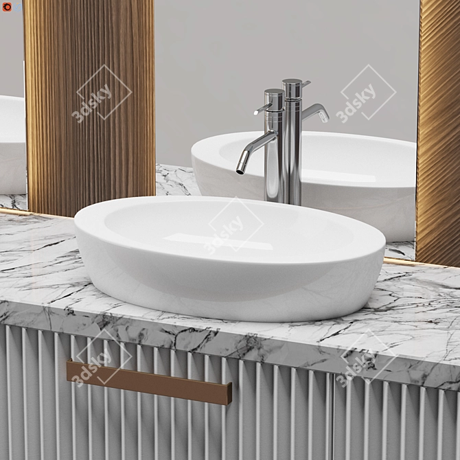 3Dmax & OBJ Bathroom Set 3D model image 4