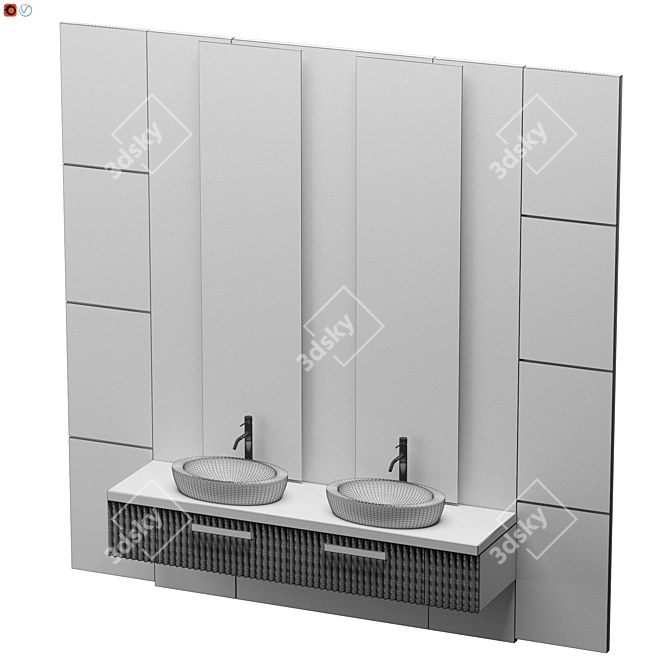 3Dmax & OBJ Bathroom Set 3D model image 5