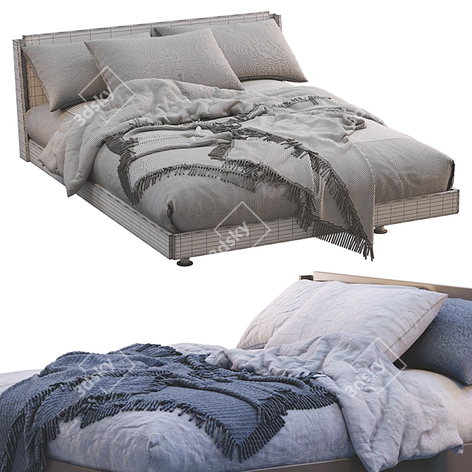 Sleek Dream Bed by Alf Dafre 3D model image 5