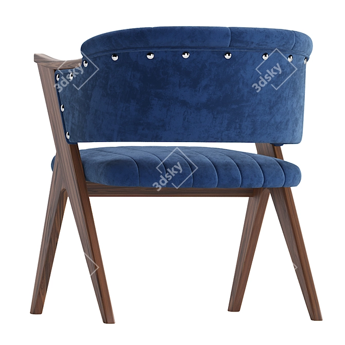 Luxurious Star Velvet Armchair 3D model image 6