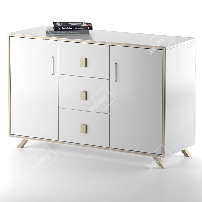 Elegant Hudkoff Chest of Drawers 3D model image 10