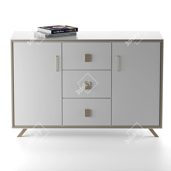 Elegant Hudkoff Chest of Drawers 3D model image 11