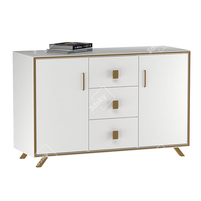 Elegant Hudkoff Chest of Drawers 3D model image 13