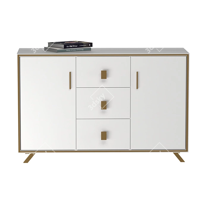 Elegant Hudkoff Chest of Drawers 3D model image 14