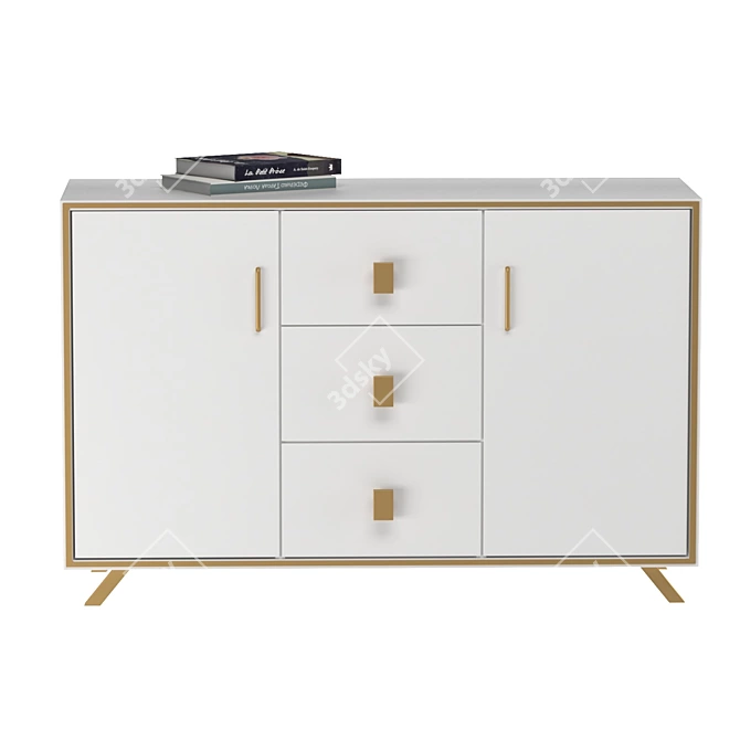 Elegant Hudkoff Chest of Drawers 3D model image 3