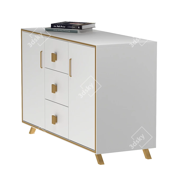 Elegant Hudkoff Chest of Drawers 3D model image 4