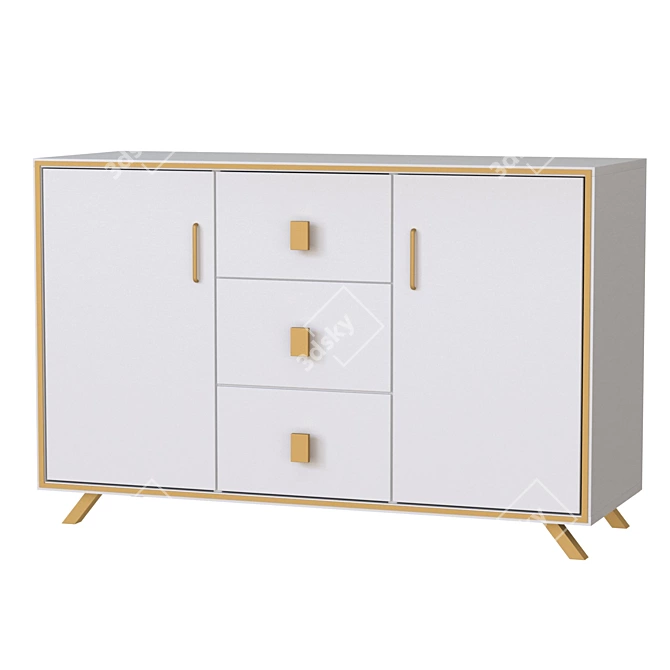 Elegant Hudkoff Chest of Drawers 3D model image 6