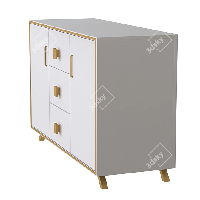 Elegant Hudkoff Chest of Drawers 3D model image 8