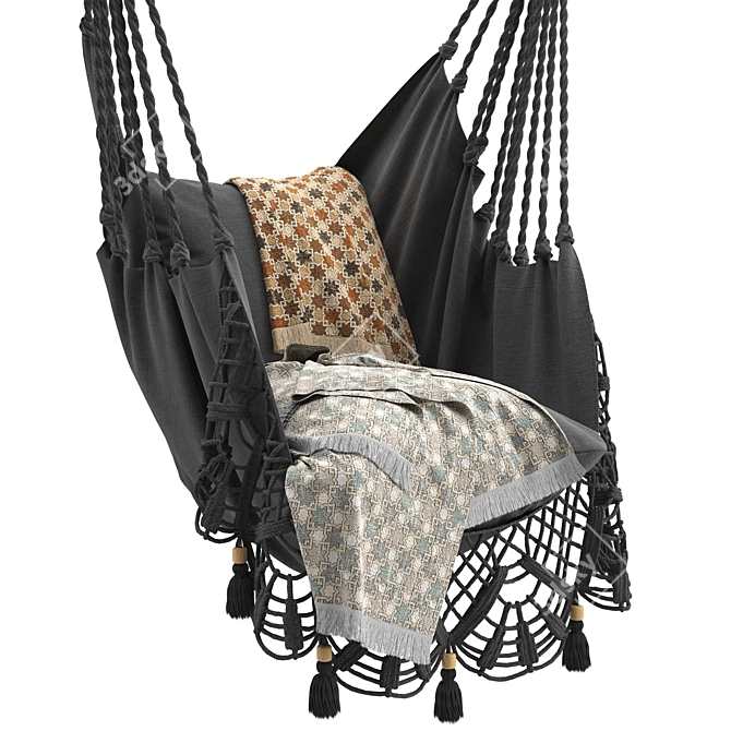 Boho Oasis Hammock Chair 3D model image 4