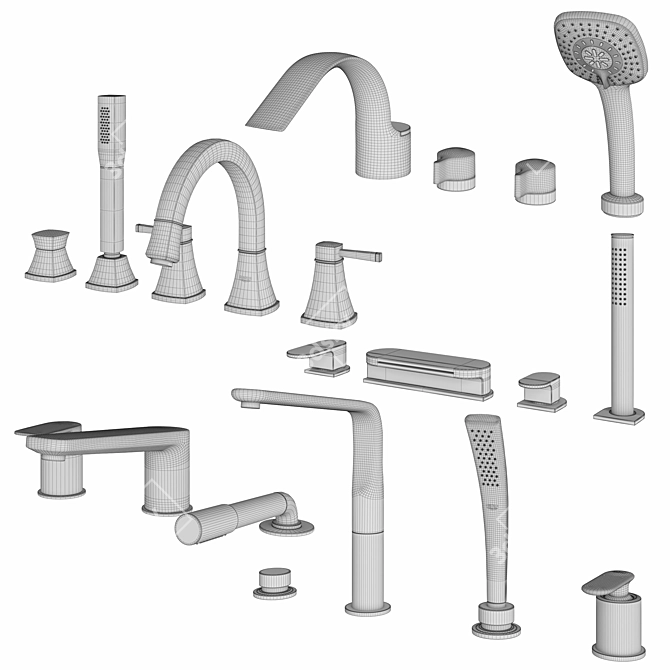 Inset Bath Mixers Set: Ravak, Grohe, IDEAL Standard 3D model image 5