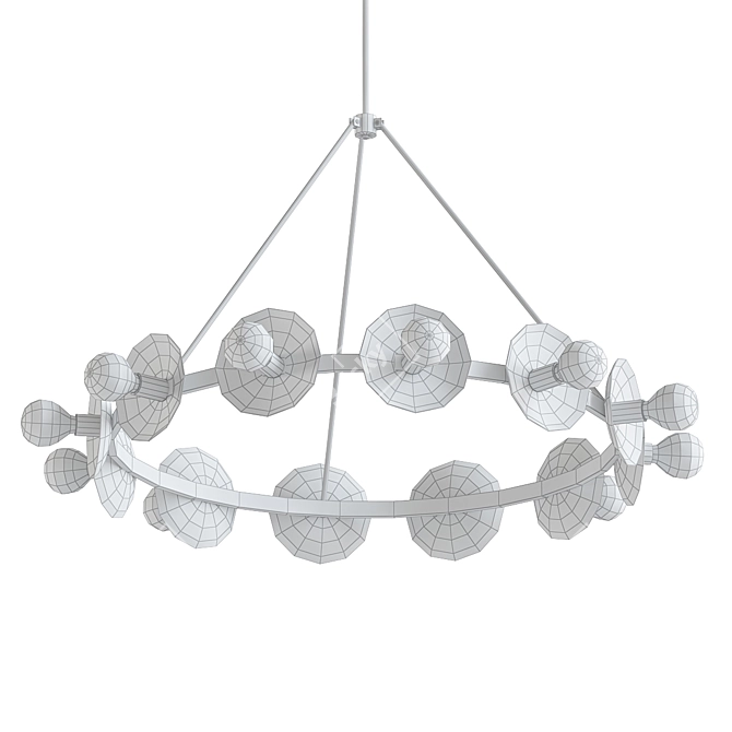 Rustic Wheel Chandelier 3D model image 2