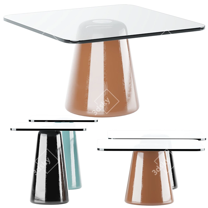Minimalist Glass Coffee Table 3D model image 2