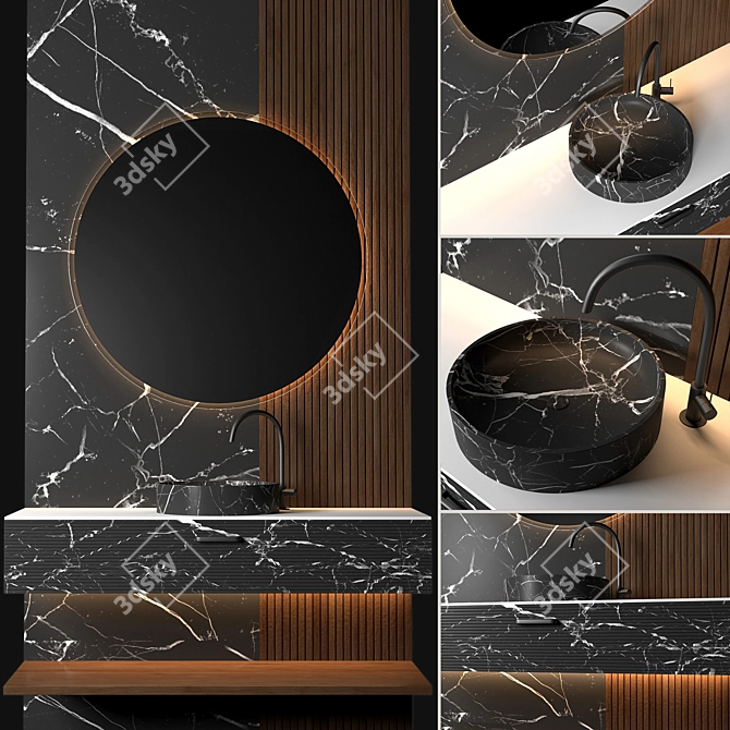 Elegant 2K Bathroom Furniture 3D model image 1