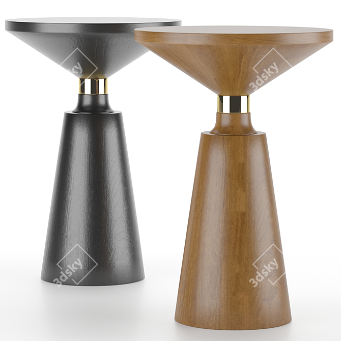 Contemporary Walnut Side Table 3D model image 1