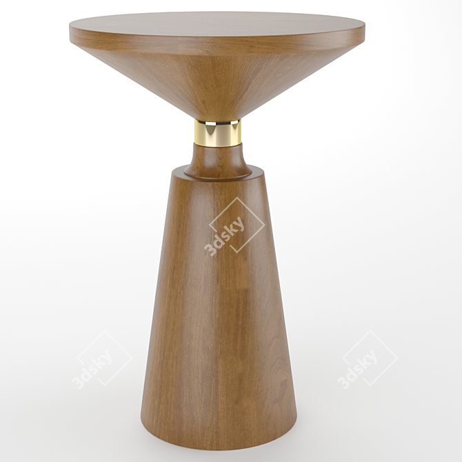 Contemporary Walnut Side Table 3D model image 2