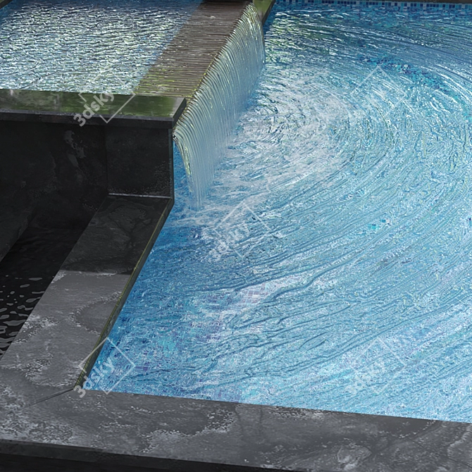 Luxury Swimming Pool: Ultimate Relaxation Spot 3D model image 2