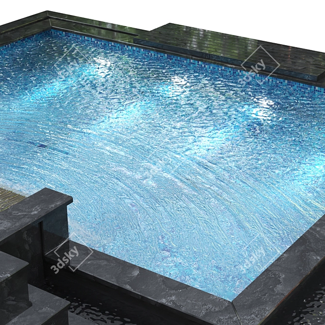 Luxury Swimming Pool: Ultimate Relaxation Spot 3D model image 4