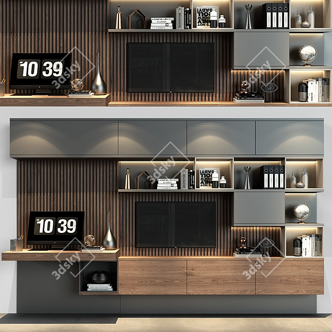 Modern Wood Cabinet Furniture 3D model image 1