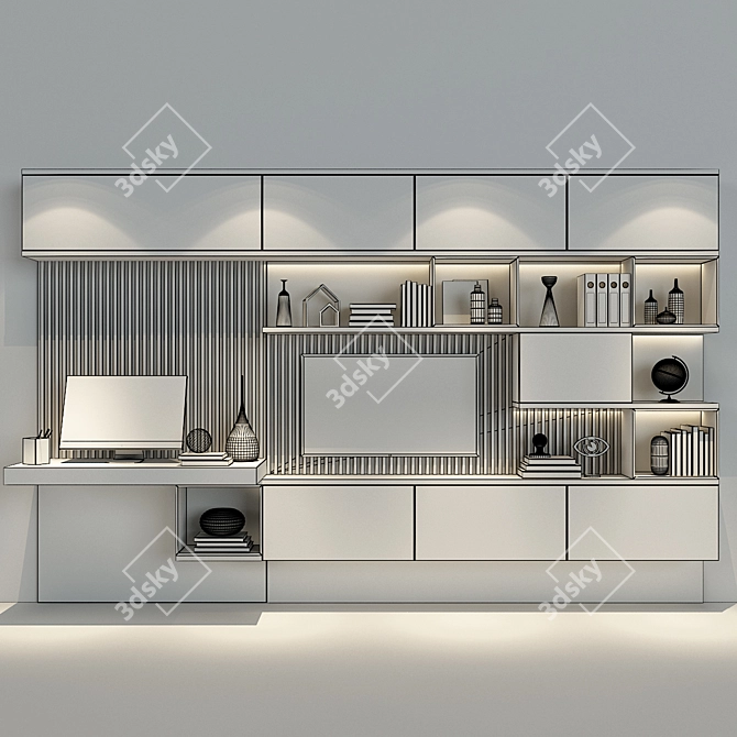 Modern Wood Cabinet Furniture 3D model image 2