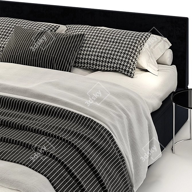 Elegant Molteni Ribbon Black Bed 3D model image 2