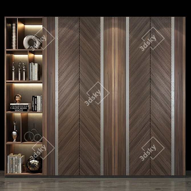 Title: Elegant Oak Cabinet - Modern Storage Solution 3D model image 2