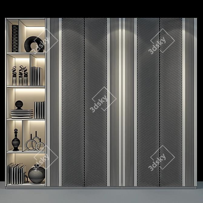 Title: Elegant Oak Cabinet - Modern Storage Solution 3D model image 3