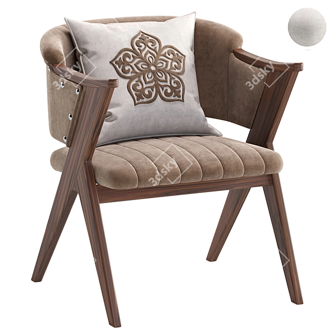 Stellar Velvet Armchair: Luxurious Comfort 3D model image 1