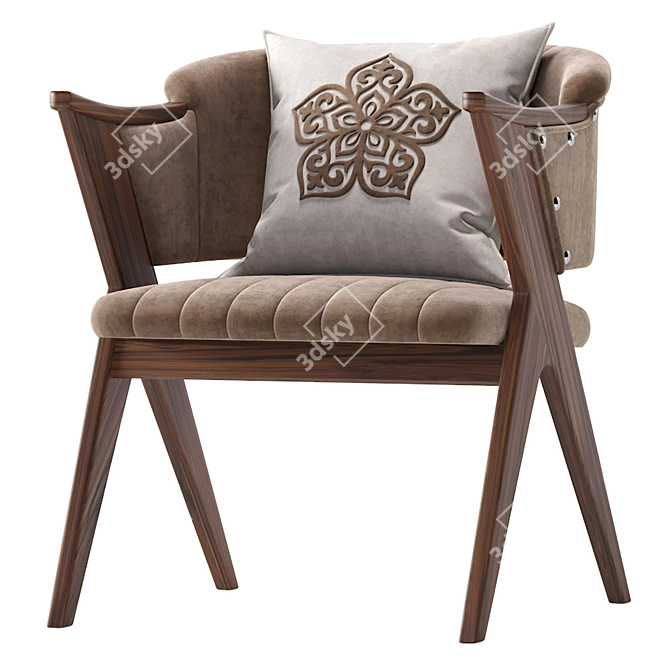 Stellar Velvet Armchair: Luxurious Comfort 3D model image 5