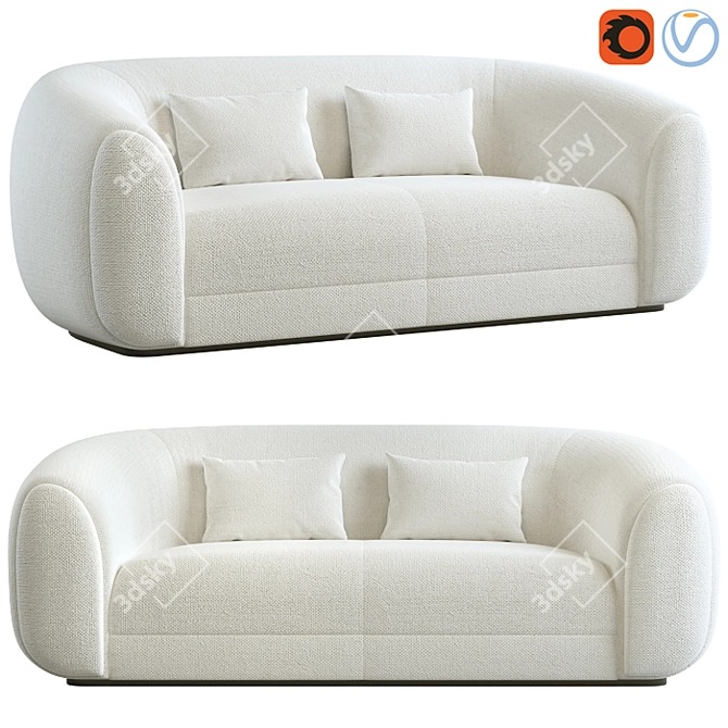 Contemporary Barnabas Sofa: Elegant & Spacious 3D model image 4