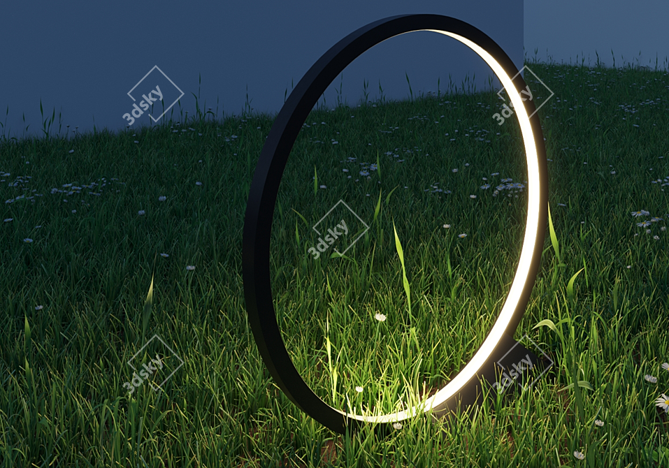 O-Shaped Floor Street Lamp - Artemide Outdoor Lighting 3D model image 4