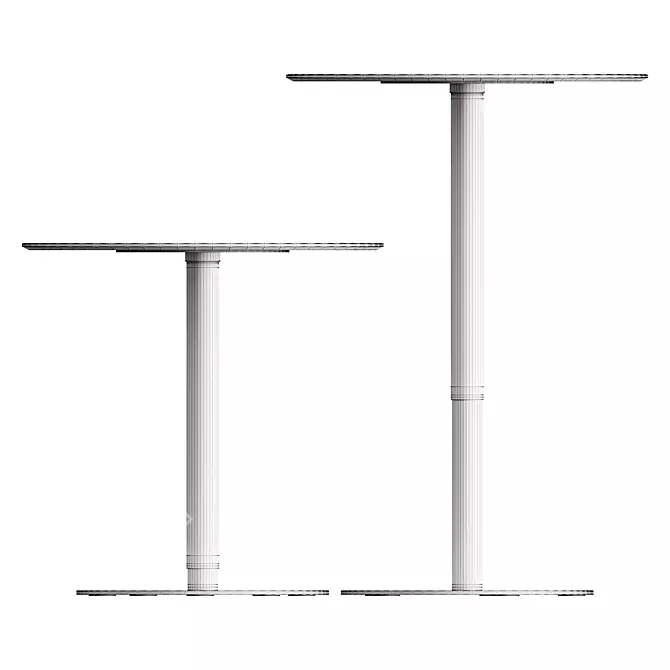 Adjustable PTB Table: Minimalistic and Functional 3D model image 7