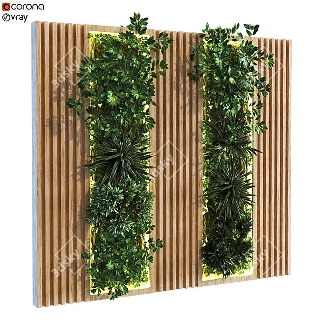 Vertical Greenery: 14-Piece Set 3D model image 1