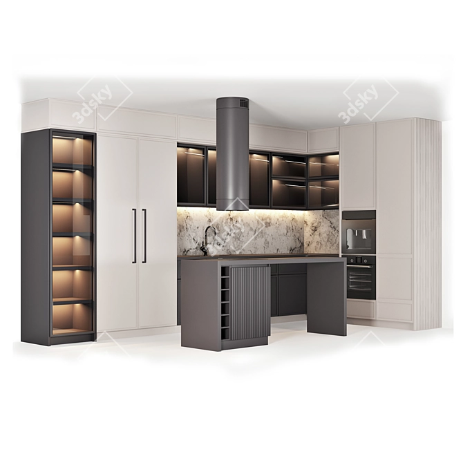 Modern Kitchen Cabinet: 480cm x 240cm 3D model image 2