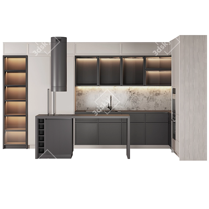 Modern Kitchen Cabinet: 480cm x 240cm 3D model image 4