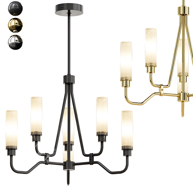 Elegant Winfield 6-Light Chandelier 3D model image 1