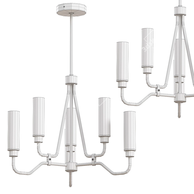 Elegant Winfield 6-Light Chandelier 3D model image 6