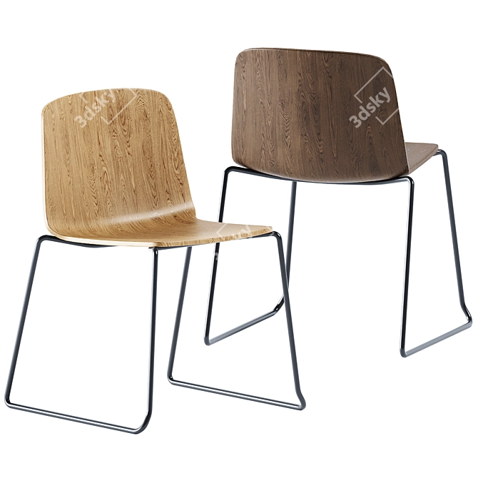 Modern Sled Base Chair: Rama 3D model image 2